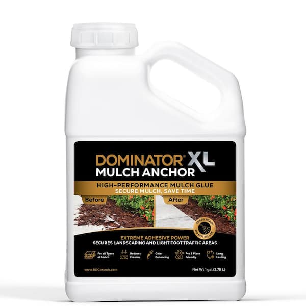 DOMINATOR XL Mulch Anchor - Mulch Glue and Pea Gravel Stabilizer for Light Foot Traffic, Ready to Use, Non-Toxic (1 Gal.)