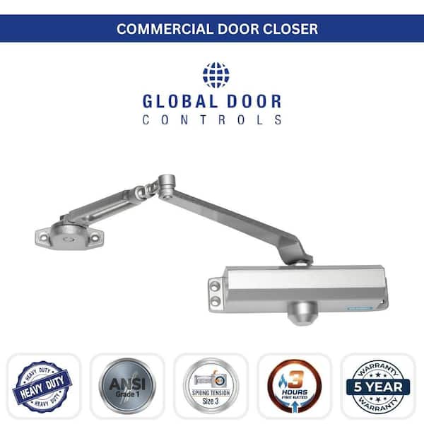 Streamline Commercial Grade 1-Door Closer with Parallel Arm Bracket in Aluminum - Size 3