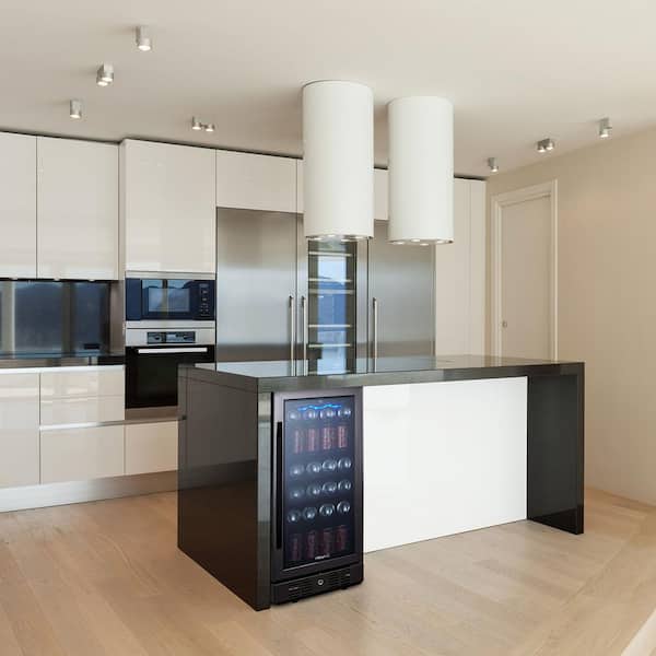 Single Zone 15 in. 96 (12 oz) Can Built-In Beverage Cooler Fridge with Precision Temp. Control - Black Stainless Steel