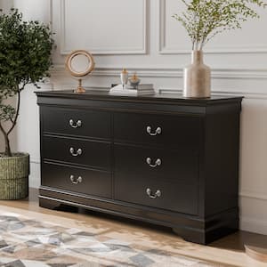 Burkhart Black 6-Drawer 58.38 in. W Dresser