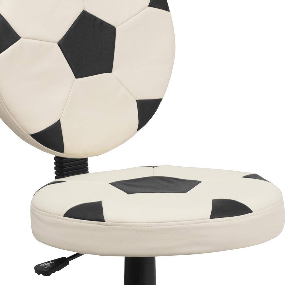 Soccer Ball Swivel Task Chair in Black and White Vinyl