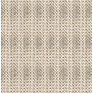 Cream Brown Rattan Caning Peel and Stick Wallpaper Roll