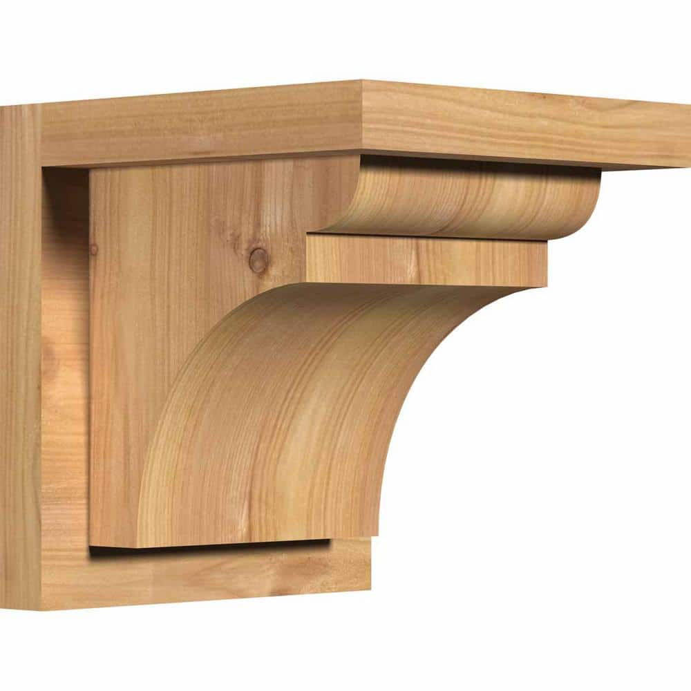 Western Red Cedar Smooth 8" x 7.5" Rustic Corbel with Backplate