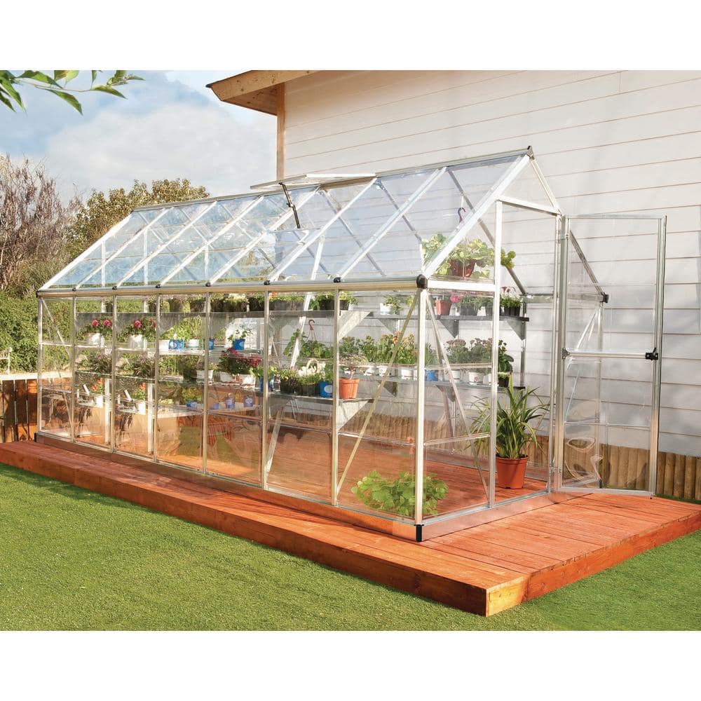 Harmony 6' x 14' Silver Aluminum Walk-In Greenhouse