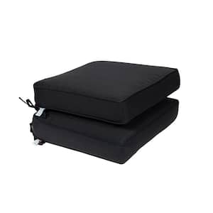 All-Weather 18.5 x 16 2-Piece Outdoor Seat Cushion Black Solid