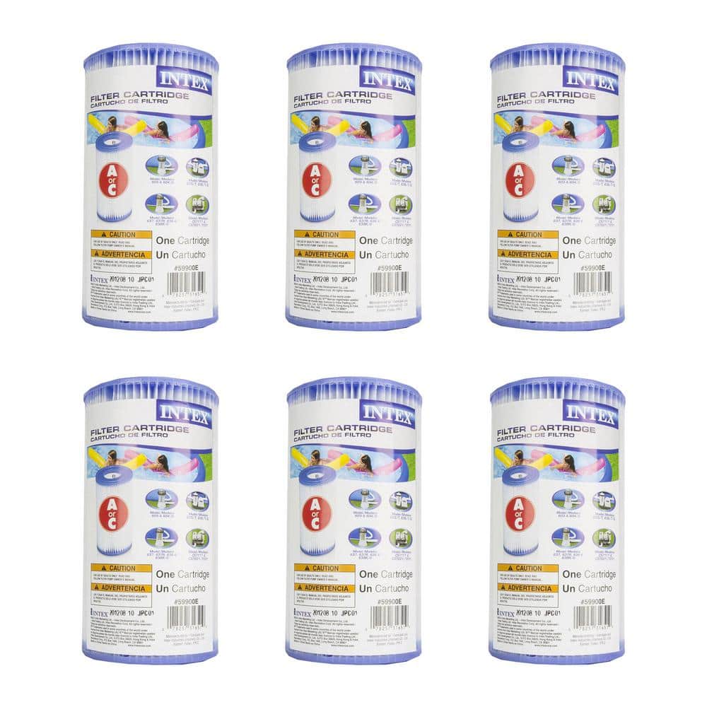 Intex 4.25 in. Dia x 8 in. Pool Easy Set Type A Replacement Cartridge Filter Pump (6-Pack)