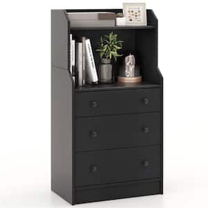 Black 3-Drawer 23 in. Chest of Drawers