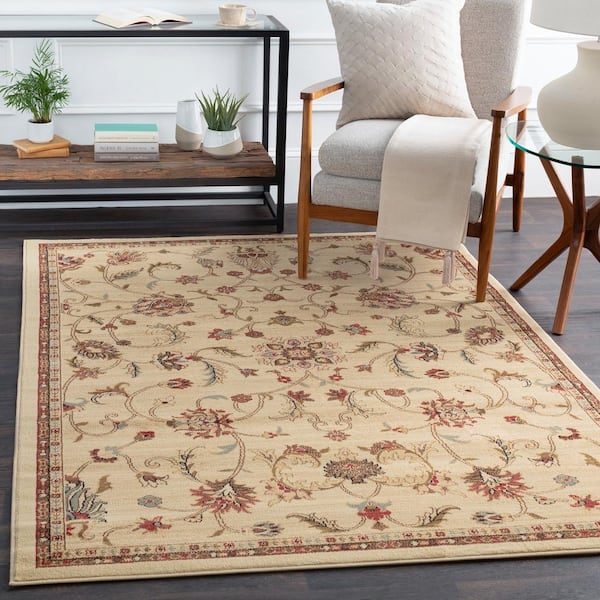 Sabin Beige 4 ft. x 5 ft. Indoor Area Rug