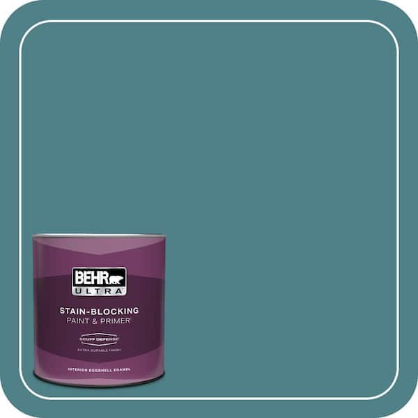 BEHR ULTRA 1 qt. #ICC-75 Tapestry Teal Extra Durable Eggshell Enamel Interior Paint & Primer