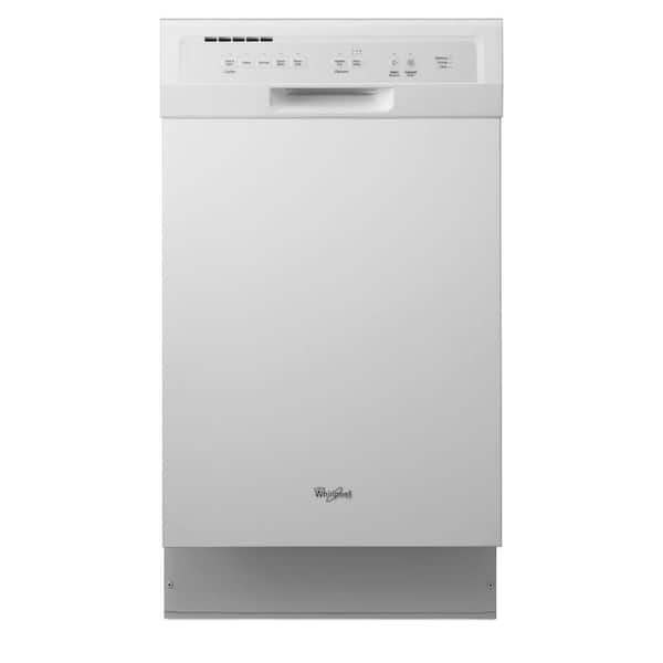 Whirlpool Front Control Built-In Compact Tall Tub Dishwasher in White with Stainless Steel Tub, 57 dBA