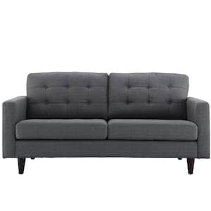 Empress 72.5 in. Gray Polyester 2-Seater Loveseat with Removable Cushions