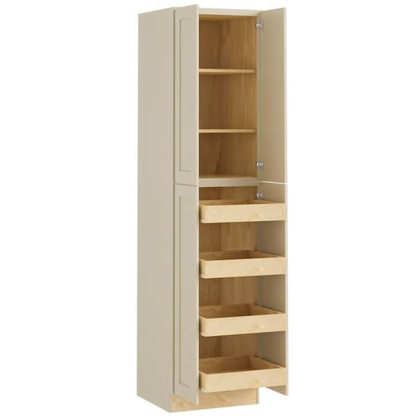 Home Decorators Collection Nashville Cream Painted Plywood Shaker Stock Assembled Pantry Kitchen Cabinet 4 Rots Doors 24 In X 90 U242490 4t Nbc - Home Depot Home Decorators Cabinets