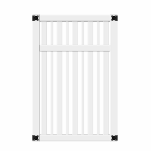 Pro Series 4 ft. W x 6 ft. H White Vinyl Lafayette Spaced Picket Fence Gate