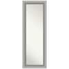 Amanti Art Large Rectangle Pewter Silver Metallic Modern Mirror (52.75 in. H x 18.75 in. W ...