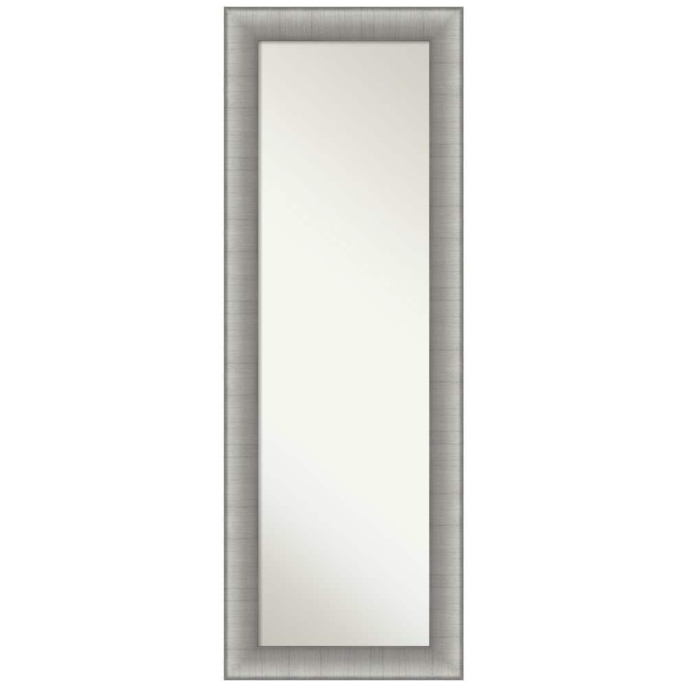 Elegant Brushed Pewter Rectangular Full-Length Door Mirror