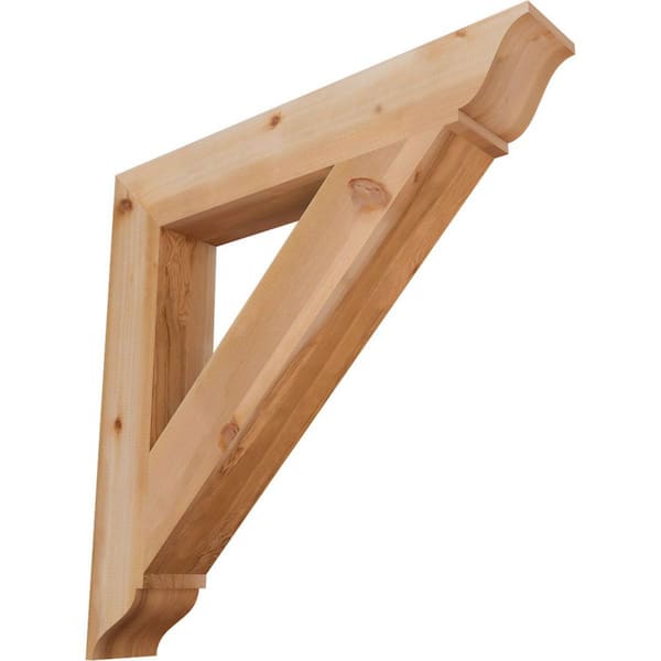 Ekena Millwork 5.5 in. x 38 in. x 38 in. Western Red Cedar Traditional Smooth Bracket