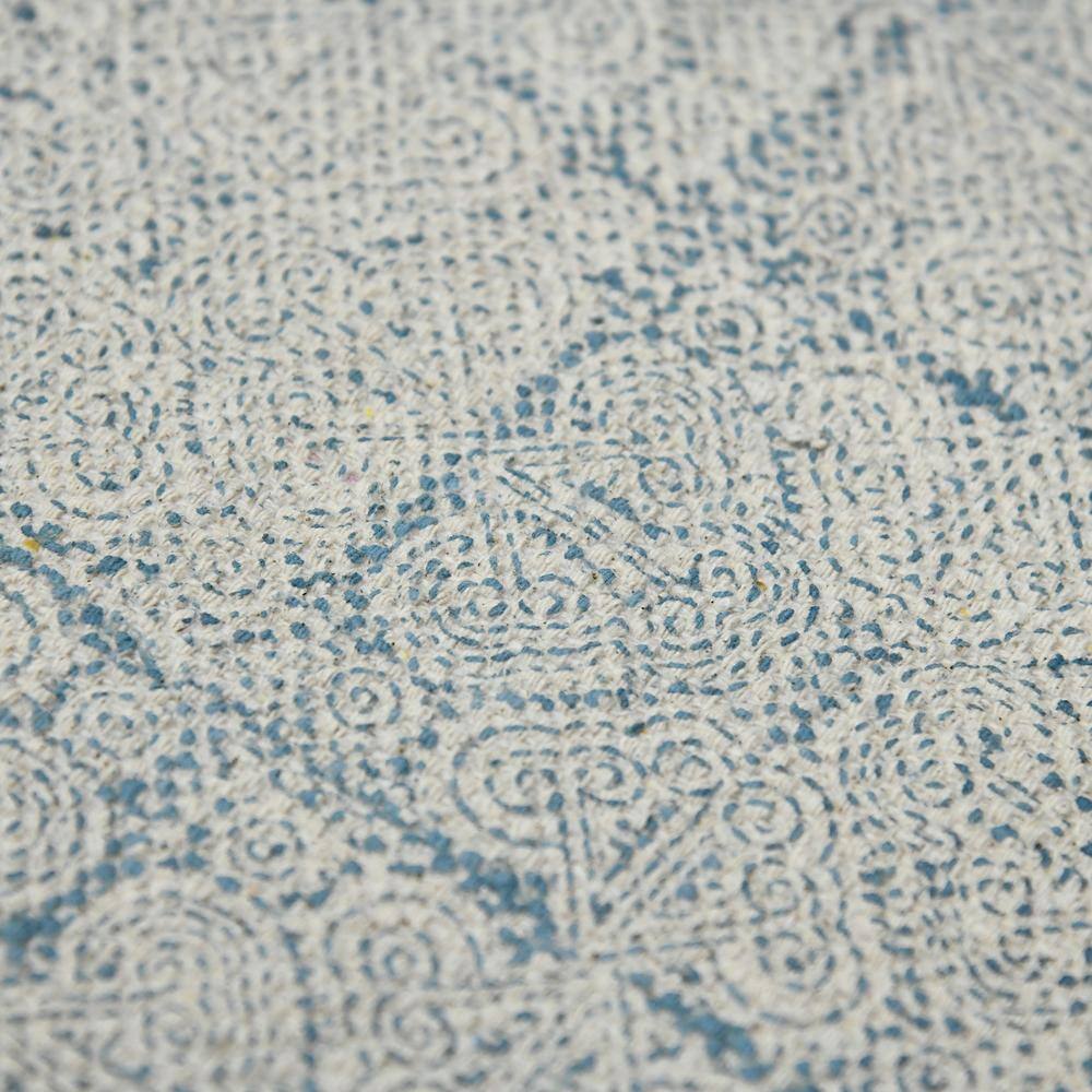 Handmade Blue Geometric Cotton Rectangular Area Rug 2' x 3'