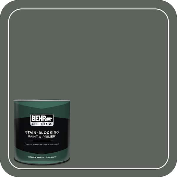 BEHR ULTRA 1 qt. #PPF-45 Woodland Moss Semi-Gloss Enamel Exterior Paint & Primer