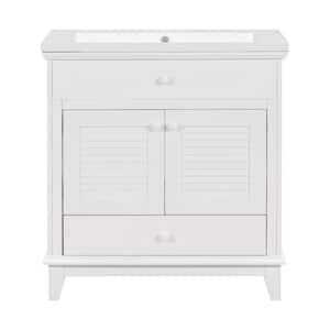 18.07 in. W x 29.84 in. D x 31.02 in . H Bathroom Vanity Combo with Single Sink in White Top