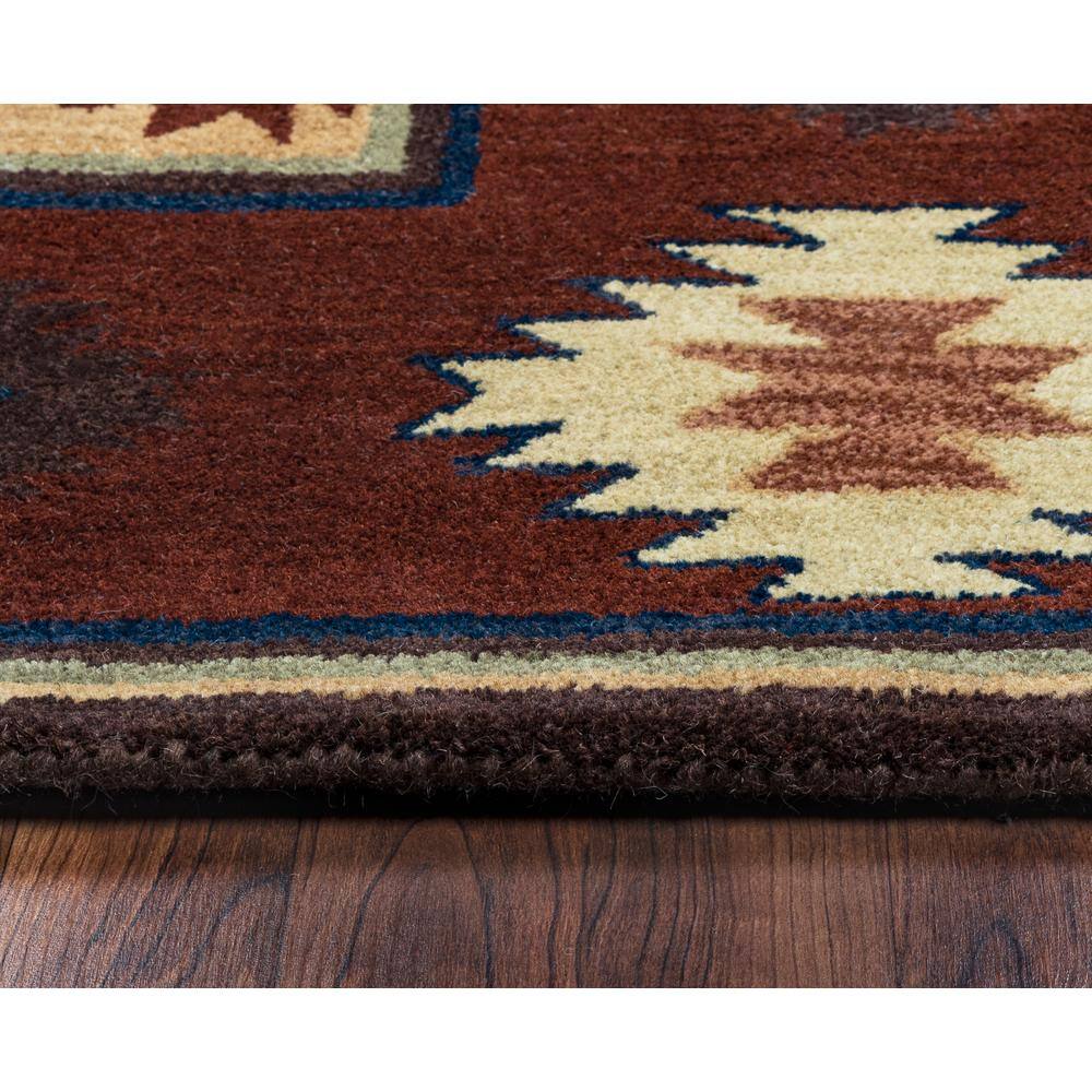 Ryder 8' Round Burgundy Wool Tribal Area Rug