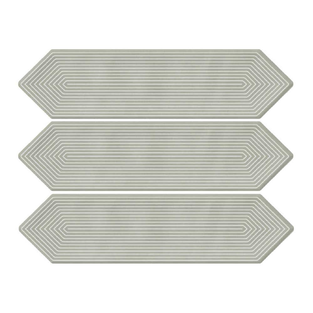 Glossy Ceramic Decor Picket Hexagon Subway 3 in. x 12 in. x 10 mm Wall Tile Case - Sage (20-Tile Pieces/5 sq. ft.) price history on PriceWatchPro
