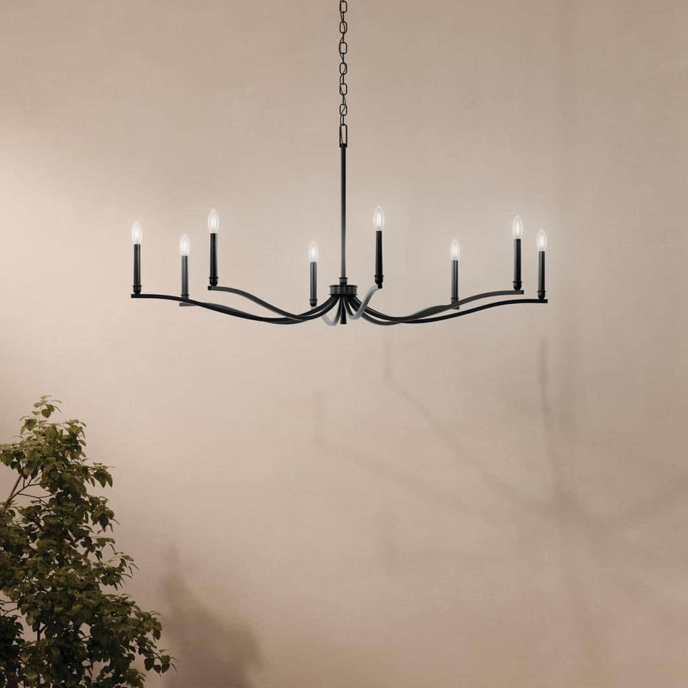 Malene Black 8-Light Taper Candle Style Chandelier