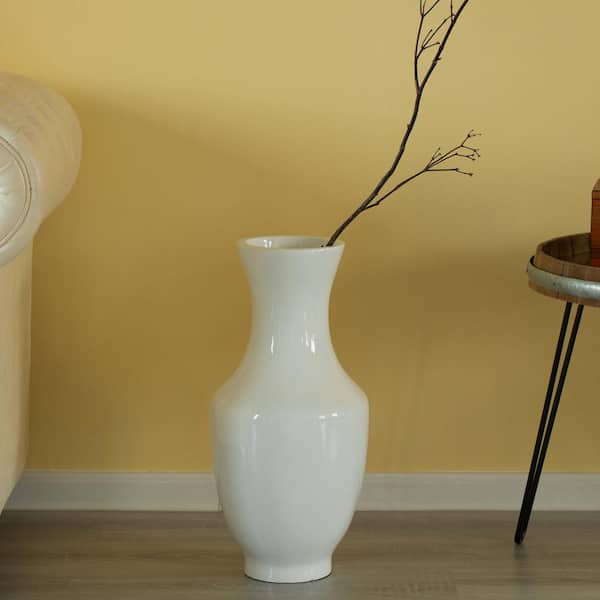 White Tall Floor Vase 28 Ceramic Large Vase Decorative Flower Vases For  Modern