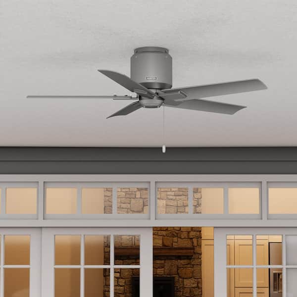 Hunter Terrace Cove 44 in. Indoor/Outdoor Matte Silver Ceiling Fan For Patios or Bedrooms