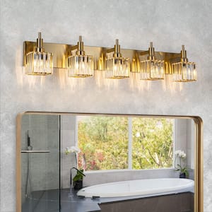 ディライト Deyidn Modern Luxury 34.8 in. 4-Light Black and Gold Vanity