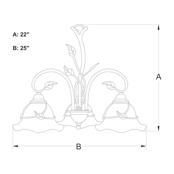 Vine 5-Light Black Rustic Chandelier