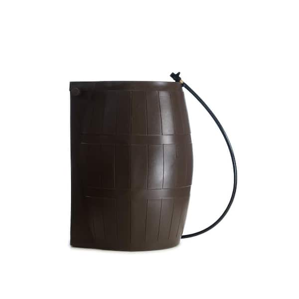 FCMP Outdoor RC4000-BRN 45-Gal BPA Free Home Rain Water Catcher Barrel 2 Pack