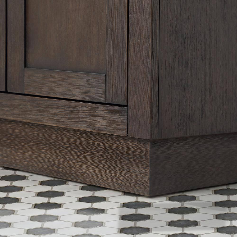 Chestnut Brown Oak Single Bathroom Vanity with Ceramic Sink