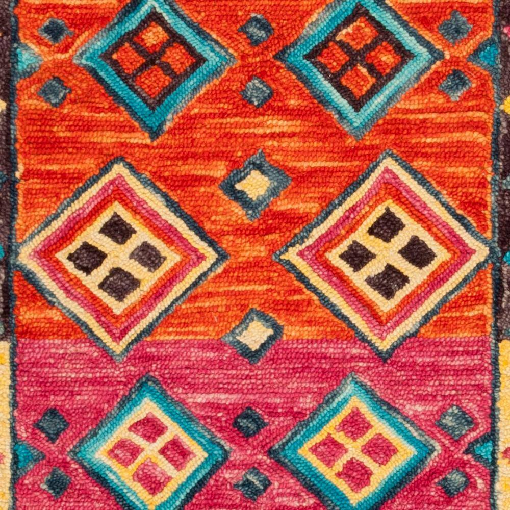 Bohemian Bliss Red and Fuchsia Hand-Tufted Wool Area Rug