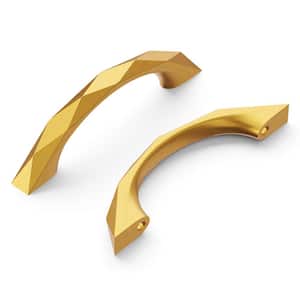 Karat Collection Cabinet Pull 3 in. (76 mm) Center to Center Brushed Golden Brass Modern Zinc Arch Pull (1-Pack)