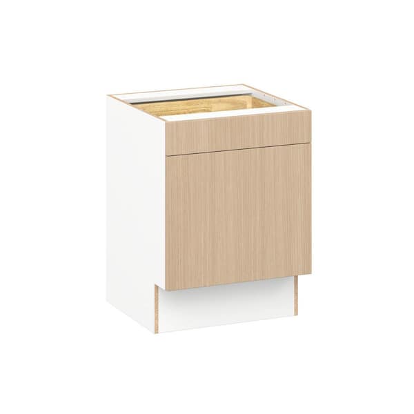 Timberline Mojavi Oak Slab Assembled Accessible ADA Base Cabinet with 1-Drawers (24 in. W x 32.5 in. H x 23.75 in. D)