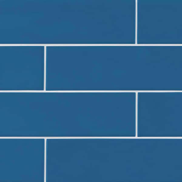 Gloss Blue 2.5 in. x 10 in. Ceramic Wall Tile (13.89 sq. ft./Case)