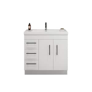 Elsa 36 in. W Bath Vanity in High Gloss White with Reinforced Acrylic Vanity Top in White with White Basin