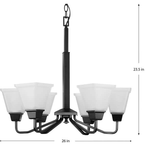 Progress Lighting Clifton Heights 4-Light Matte Black Farmhouse Chandelier