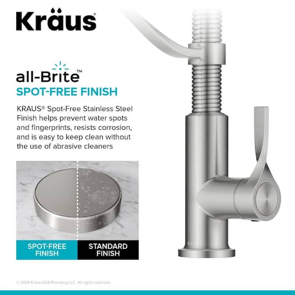 KRAUS Torak Spot Free Stainless Steel 19.13 in. H Pull Down