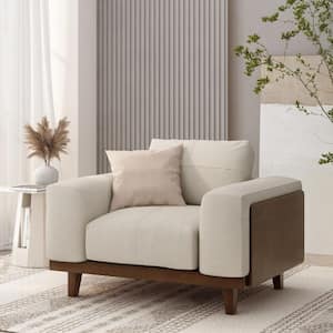 Wendell Beige Fabric Upholstered Oversized Club Chair