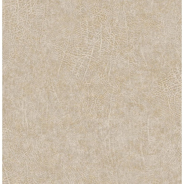 30.75 sq. ft. Sandstone Rio Vista Faux Leather Vinyl Peel and Stick Wallpaper Roll