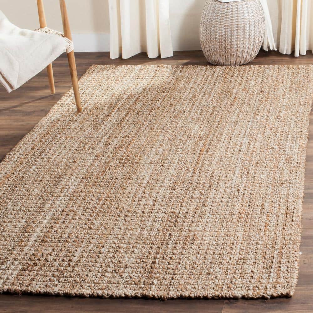 Natural Hand-Knotted Jute 4' x 6' Area Rug