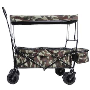 Serga 3.53 cu. ft. Foldable Portable Multifunction Steel Outdoor Camping Garden Cart Camouflage
