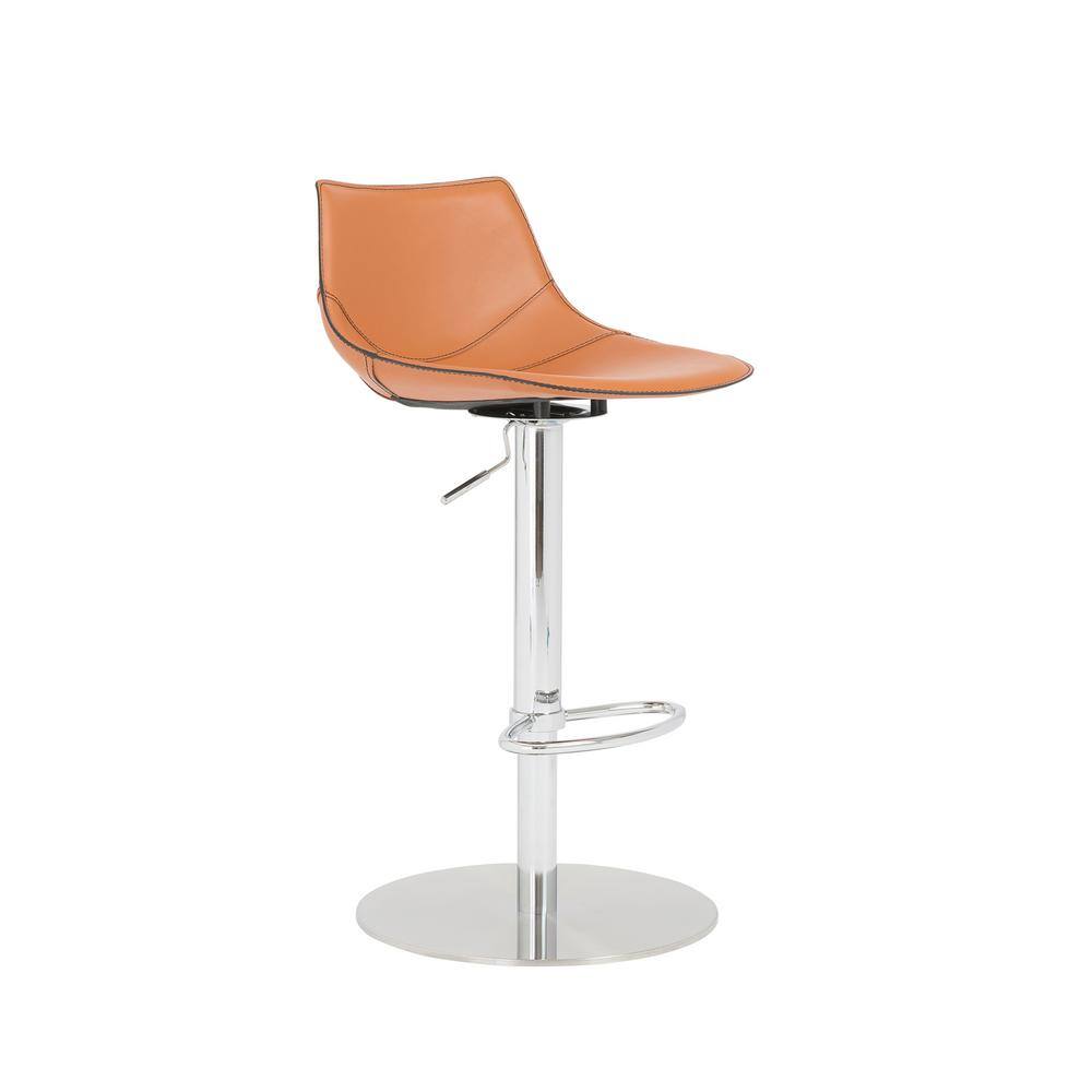 Euro Style Rudy Adjustable Bar Stool w Black Edge Piping.