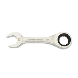 17 mm 90-Tooth 12 Point Stubby Ratcheting Combination Wrench