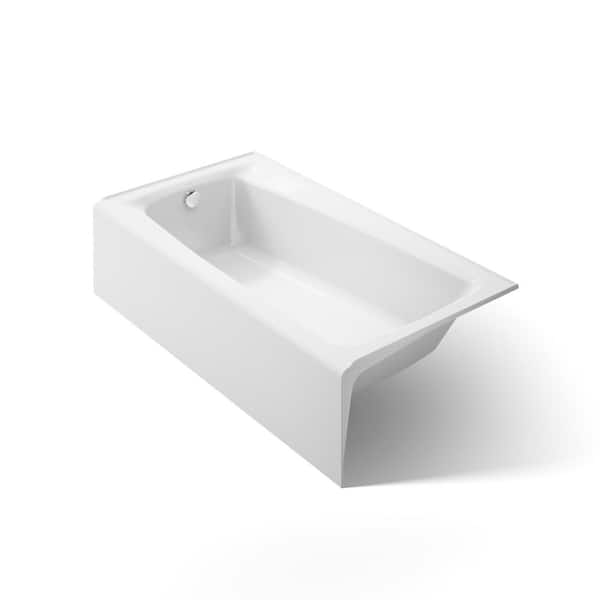 Mendota 60 in. x 32 in. Soaking Bathtub with Left-Hand Drain in White
