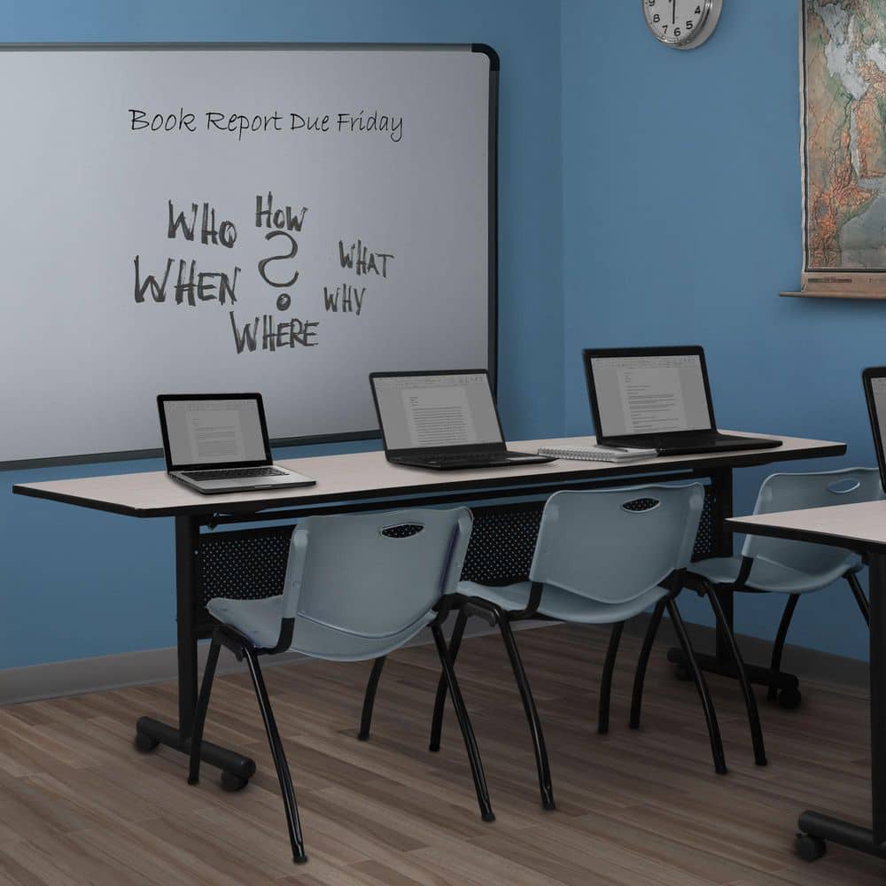 Regency Kobe 84 in x 24 in. Maple Flip-Top Training Nesting Table with ...