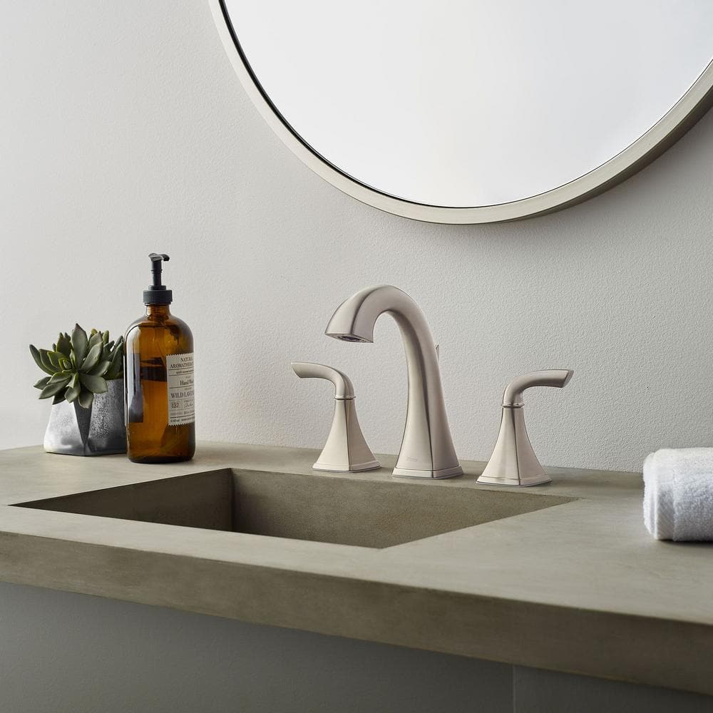 Brushed Nickel Widespread Double Handle Bath Faucet