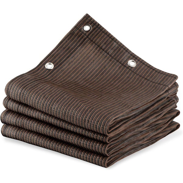 90% UV Block Outdoor Sun Shade Cloth 10x20 ft. Brown, HDPE Material, Reinforced Grommets for Patio Backyard Pool Area