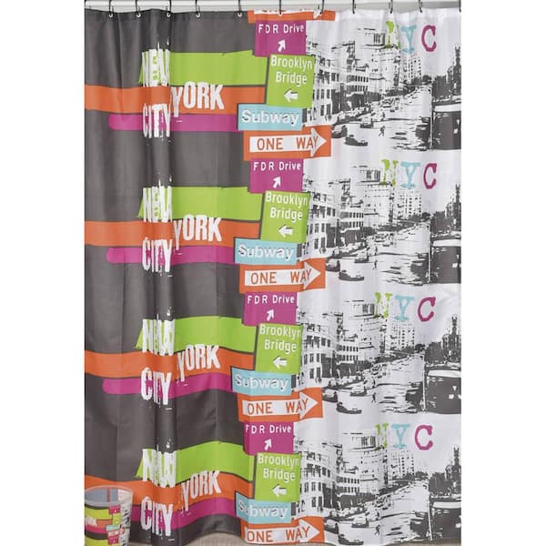 Urban Nyc 71 In X 79 Multicolored, Nyc Shower Curtain